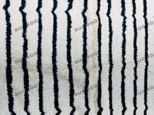 Load image into Gallery viewer, Handwoven Moroccan Azilal Rug | Vibrant Pink & White Striped Wool Masterpiece