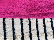 Load image into Gallery viewer, Handwoven Moroccan Azilal Rug | Vibrant Pink & White Striped Wool Masterpiece