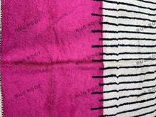 Load image into Gallery viewer, Handwoven Moroccan Azilal Rug | Vibrant Pink & White Striped Wool Masterpiece