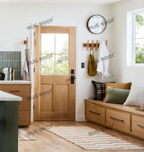 Load image into Gallery viewer, Handwoven Jute & Wool Rug with Striped Checkerboard Pattern - Ivory & Beige