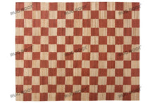 Load image into Gallery viewer, Handwoven Jute & Wool Rug – Terracotta & Natural Checkered Pattern