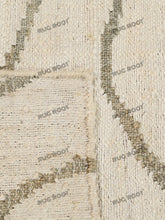 Load image into Gallery viewer, Handwoven Wool & Jute Rug with Abstract Line Pattern - Ivory & Gray