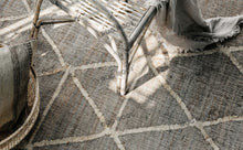 Load image into Gallery viewer, Handwoven Jute & Wool Rug with Geometric Diamond Pattern - Earthy Gray & Beige