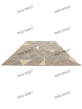 Load image into Gallery viewer, Handwoven Jute & Wool Rug with Geometric Diamond Pattern - Earthy Gray & Beige