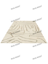 Load image into Gallery viewer, Handwoven Wool & Jute Rug with Abstract Line Pattern - Ivory & Gray