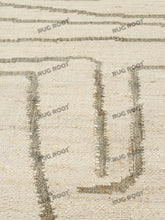 Load image into Gallery viewer, Handwoven Wool & Jute Rug with Abstract Line Pattern - Ivory & Gray