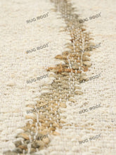 Load image into Gallery viewer, Handwoven Wool & Jute Rug with Abstract Line Pattern - Ivory & Gray