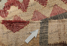 Load image into Gallery viewer, Handwoven Wool & Jute Rug with Zigzag & Chevron Pattern - Multicolor