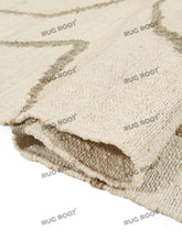 Load image into Gallery viewer, Handwoven Wool & Jute Rug with Abstract Line Pattern - Ivory & Gray