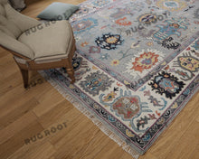 Load image into Gallery viewer, Silver Horizon | Handwoven Oushak Rug in Cool Gray