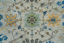 Load image into Gallery viewer, Serene Harmony | Gray & Blue Oushak Rug | Modern Area Rug