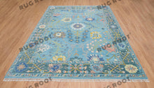 Load image into Gallery viewer, Whispering Pines | Handwoven Blue Oushak Rug | Country Style