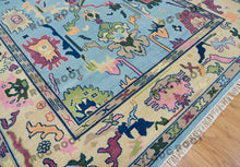 Load image into Gallery viewer, Lilac Tapestry | Hand KNotted Oushak Rug with Cream & Blue Accents