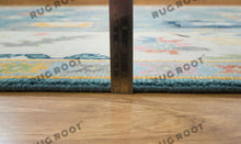 Load image into Gallery viewer, Azure Bloom | Handwoven Turkish Oushak Rug with Teal Blue & Cream Accents | Floral