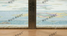 Load image into Gallery viewer, Ivory Elegance | Handwoven Oushak Rug with Baby Blue Accents