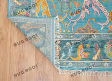 Load image into Gallery viewer, Oceanic Harmony | Hand Knotted Oushak Rug | Teal & Blue Fusion