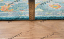 Load image into Gallery viewer, Oceanic Harmony | Hand Knotted Oushak Rug | Teal & Blue Fusion