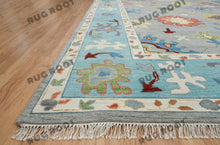 Load image into Gallery viewer, Modern Blue Oushak Rug | Azure Dreamscape | Handwoven Oushak Rug in Modern Blue