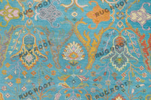 Load image into Gallery viewer, Oceanic Harmony | Hand Knotted Oushak Rug | Teal & Blue Fusion
