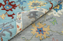 Load image into Gallery viewer, Modern Blue Oushak Rug | Azure Dreamscape | Handwoven Oushak Rug in Modern Blue