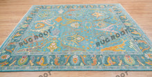 Load image into Gallery viewer, Oceanic Harmony | Hand Knotted Oushak Rug | Teal & Blue Fusion