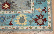 Load image into Gallery viewer, Modern Blue Oushak Rug | Azure Dreamscape | Handwoven Oushak Rug in Modern Blue