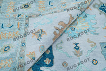 Load image into Gallery viewer, Azure Dreamscape | Handwoven Oushak Rug with Lavender Accents | Blue