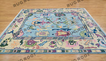 Load image into Gallery viewer, Lilac Tapestry | Hand KNotted Oushak Rug with Cream & Blue Accents
