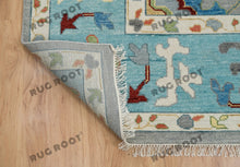 Load image into Gallery viewer, Modern Blue Oushak Rug | Azure Dreamscape | Handwoven Oushak Rug in Modern Blue