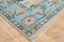 Load image into Gallery viewer, Hand-Knotted Turkish Rug | Vibrant Colors with Navy Accents | Large