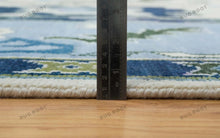 Load image into Gallery viewer, Ivory Elegance Hand Knotted Contemporary Oushak Rug with Navy Accents for Living Room