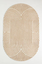 Load image into Gallery viewer, Hand-Tufted Ivory Geometric Patterned Rug in Rectangular and Oval Shapes