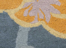 Load image into Gallery viewer, Hand Tufted Floral Design  Rug For Living Room Bedroom - Irregular Shape Blue-Gray