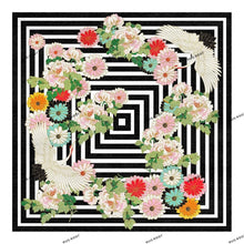 Load image into Gallery viewer, Hand Tufted Floral and Crane Designer Rug with Viscose Accents 10x14 Black & Navy Blue