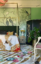 Load image into Gallery viewer, Hand-Tufted Designer Floral Crane Rug - 9' x 12' Gold Color