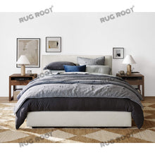 Load image into Gallery viewer, Handwoven Jute & Wool Rug – Natural & White Geometric Diamond Pattern