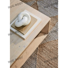 Load image into Gallery viewer, Handwoven Jute & Wool Rug – Grey & Natural Geometric Diamond Pattern