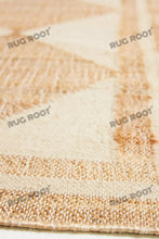 Load image into Gallery viewer, Handwoven Jute & Wool Rug with Diamond Checkered Pattern in Natural & Beige – Flatweave