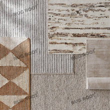 Load image into Gallery viewer, Handwoven Jute & Wool Rug – Natural & White Geometric Diamond Pattern