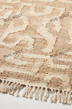Load image into Gallery viewer, Handwoven Jute & Wool Rug with Modern Abstract Maze Design in Natural & Beige – Flatweave