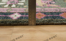 Load image into Gallery viewer, Emerald & Navy Tapestry | Handwoven Turkish Oushak Rug with Pink Accents | Wool