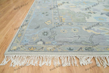 Load image into Gallery viewer, Handcrafted Floor carpet | Fading Silvery Grey Oushak Rug | Turkish Rug For Living Area