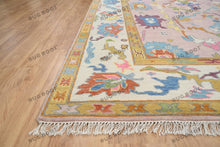 Load image into Gallery viewer, Shore Serene Wool Rug in Pink Oushak | Fashionable Multicolored Area Rug | Speedy Ship Customized Turkish Rug