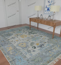 Load image into Gallery viewer, Handcrafted Floor carpet | Fading Silvery Grey Oushak Rug | Turkish Rug For Living Area