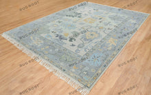 Load image into Gallery viewer, Handcrafted Floor carpet | Fading Silvery Grey Oushak Rug | Turkish Rug For Living Area