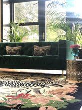 Load image into Gallery viewer, Hand Tufted Zebra Floral Designer Rug - 11x11 Black & White with Viscose Accents