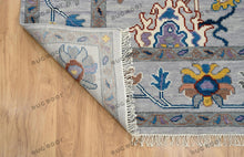 Load image into Gallery viewer, Global Tapestry | Handwoven Oushak Rugs in Modern & Vintage Styles | Grey, Blue, Purple, Gold