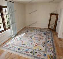 Load image into Gallery viewer, Global Tapestry | Handwoven Oushak Rugs in Modern & Vintage Styles | Grey, Blue, Purple, Gold