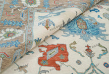 Load image into Gallery viewer, Global Fusion | Handwoven Oushak Rug | Ivory with Sky Blue Accents | Wool, Living Room