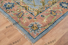 Load image into Gallery viewer, Modern Turkish Rug in Gray and Rust - Hand-Knotted Wool Carpet